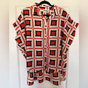 Oversized Geometric Patterned Blouse